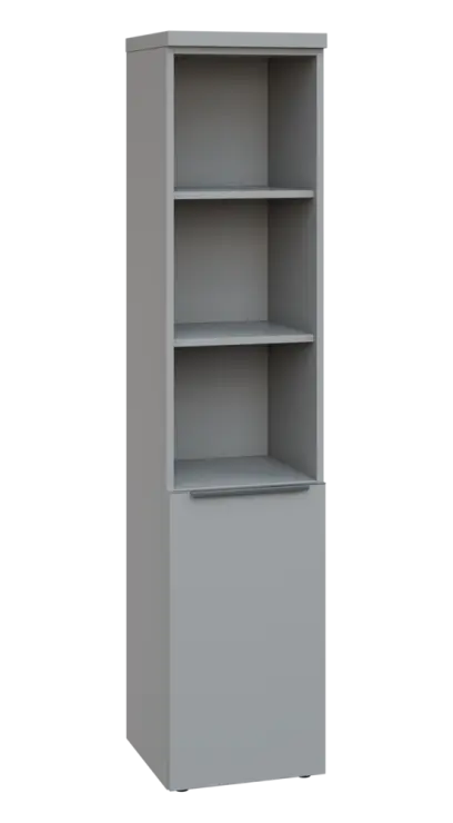 SIN 5 - 4DN3 kancelářská skříň, 1-dveřová/nika, pravá, 1820x400x400, šedá